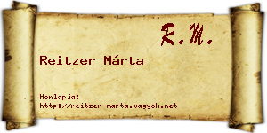 Reitzer Márta névjegykártya